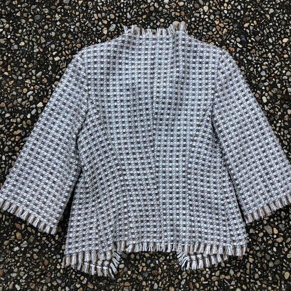 Trina Turk Tweed Fringe Trim Jewel clasp jacket XS - Picture 5 of 7